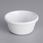 Acopa 6 oz. White Fluted Melamine Ramekin - 12/Case