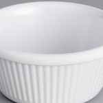 Acopa 6 oz. White Fluted Melamine Ramekin - 12/Case