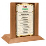 Menu Solutions WDAFR-A Mandarin Wood Menu Holder / Tent with 4 Menu Solutions WDAFR-A Mandarin Wood Menu Holder / Tent with 4