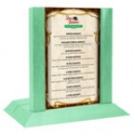 Menu Solutions WDAFR-A Mandarin Wood Menu Holder / Tent with 4 Menu Solutions WDAFR-A Mandarin Wood Menu Holder / Tent with 4