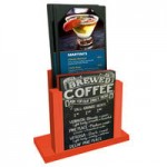 Menu Solutions WDAFR-A Mandarin Wood Menu Holder / Tent with 4 Menu Solutions WDAFR-A Mandarin Wood Menu Holder / Tent with 4
