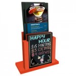 Menu Solutions WDAFR-A Mandarin Wood Menu Holder / Tent with 4 Menu Solutions WDAFR-A Mandarin Wood Menu Holder / Tent with 4