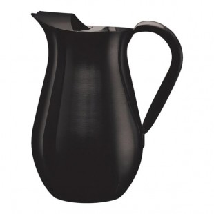 Service Ideas 67.6 oz. Black Onyx Stainless Steel Bell Pitcher with Guard WPB2BSBX