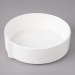 Bon Chef 1400000P Stacked Lines 48 oz. White Porcelain Pasta Bowl - 8/Pack