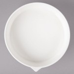 Bon Chef 1400000P Stacked Lines 48 oz. White Porcelain Pasta Bowl - 8/Pack