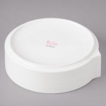 Bon Chef 1400000P Stacked Lines 48 oz. White Porcelain Pasta Bowl - 8/Pack