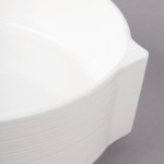 Bon Chef 1400000P Stacked Lines 48 oz. White Porcelain Pasta Bowl - 8/Pack