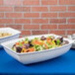 TableCraft CW3190W 10.5 Qt. White Cast Aluminum Oblong Salad Bowl TableCraft CW3190W 10.5 Qt. White Cast Aluminum Oblong Salad Bowl