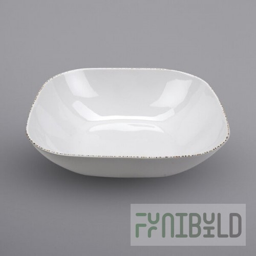 GET SB-410-UM Urban Mill 12.8 Qt. Glazed Irregular Square Melamine Bowl - 3/Case