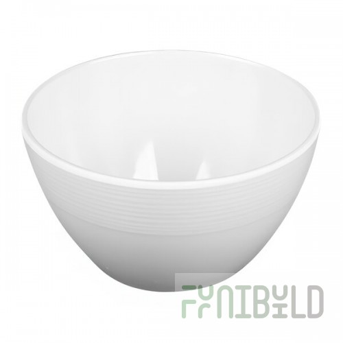 Elite Global Solutions Maya 24 oz. Cream Reactive Glaze Round Melamine Bowl - 6/Case