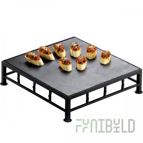 Cal-Mil 1711-3-65 Iron Black Square Riser with Slate Top - 12