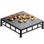 Cal-Mil 1711-3-65 Iron Black Square Riser with Slate Top - 12