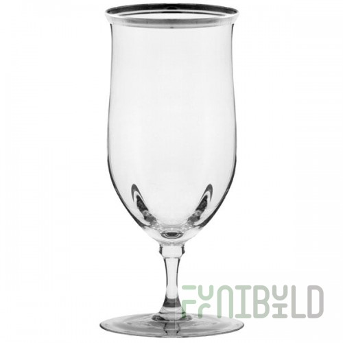 10 Strawberry Street Windsor 16 oz. Silver Band Water Goblet - 4/Pack