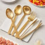 American Metalcraft 5-Piece Hammered Gold Vintage Serving Utensils Set