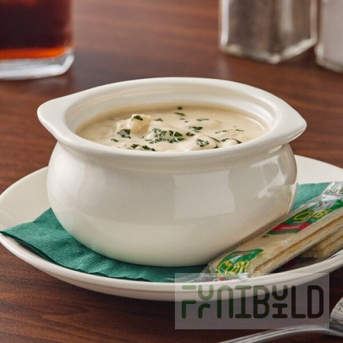 Acopa 12 oz. Ivory (American White) Stoneware Onion Soup Crock / Bowl - 24/Case