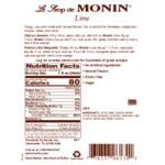 Monin Premium Lime Flavoring / Fruit Syrup 1 Liter - 4/Case