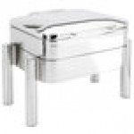Eastern Tabletop 3974S Jazz Swing 6 Qt. Stainless Steel Square Chafer with Pillar'd Stand and Hinged Dome Cover Eastern Tabletop 3974S Jazz Swing 6 Qt. Stainless Steel Square Chafer with Pillar'd Stand and Hinged Dome Cover