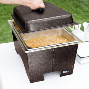 Sterno Copper Vein Fold Away Chafer with Lid and 2 Half Size Pans Sterno Copper Vein Fold Away Chafer with Lid and 2 Half Size Pans