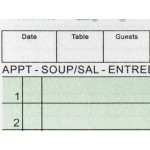 Choice 1 Part Green and White Guest Check with Beverage Lines and Bottom Guest Receipt - 50/Case Choice 1 Part Green and White Guest Check with Beverage Lines and Bottom Guest Receipt - 50/Case