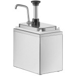 ServSense Single 2 Qt. Stainless Steel Condiment Dispenser - 1 Stainless Steel Pump with Adjustable Portion Control