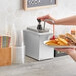 ServSense Single 2 Qt. Stainless Steel Condiment Dispenser - 1 Stainless Steel Pump with Adjustable Portion Control