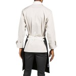 Uncommon Chef 3127 Black Customizable Poly-Cotton Avalanche Bib Apron with Natural Webbing and 3 Pockets - 34