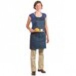 Chef Revival Navy Blue Poly-Cotton Customizable Bib Apron with 1 Pocket - 30 Chef Revival Navy Blue Poly-Cotton Customizable Bib Apron with 1 Pocket - 30