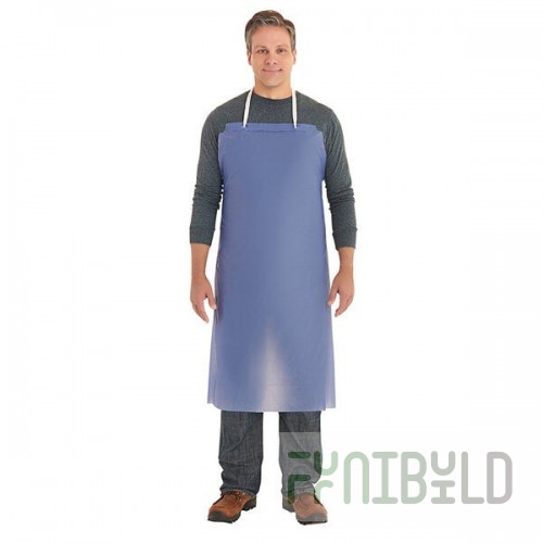 Ansell 56-009 Blue 6 Mil Chemical-Resistant Vinyl PVC Dishwasher Apron - 54