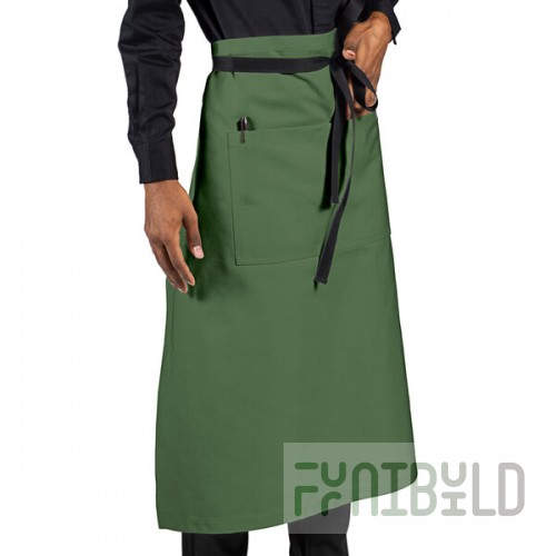 Uncommon Chef 3120 Sea Green Customizable 100% Cotton Canvas Muse Bistro Apron with Black Webbing and 1 Pocket - 33