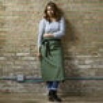 Uncommon Chef 3120 Sea Green Customizable 100% Cotton Canvas Muse Bistro Apron with Black Webbing and 1 Pocket - 33
