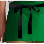 Choice Kelly Green Poly-Cotton Waist Apron with Black Webbing and 3 Pockets - 12 Choice Kelly Green Poly-Cotton Waist Apron with Black Webbing and 3 Pockets - 12