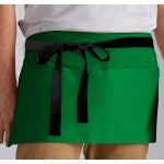Choice Kelly Green Poly-Cotton Waist Apron with Black Webbing and 3 Pockets - 12 Choice Kelly Green Poly-Cotton Waist Apron with Black Webbing and 3 Pockets - 12