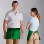 Choice Kelly Green Poly-Cotton Waist Apron with Black Webbing and 3 Pockets - 12 Choice Kelly Green Poly-Cotton Waist Apron with Black Webbing and 3 Pockets - 12