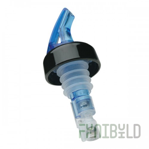 Precision Pours 14 BL C 0.25 oz. Ocean Blue Measured Liquor Pourer with Collar - 12/Pack