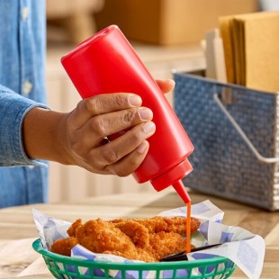 Choice 12 oz. Red Squeeze Bottle - 6/Pack Choice 12 oz. Red Squeeze Bottle - 6/Pack