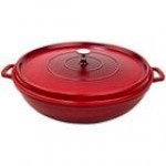 GET Heiss 7.5 Qt. White Enamel Coated Cast Aluminum Round Brazier / Paella Pan with Lid CA-015-AWH/BK/CC GET Heiss 7.5 Qt. White Enamel Coated Cast Aluminum Round Brazier / Paella Pan with Lid CA-015-AWH/BK/CC