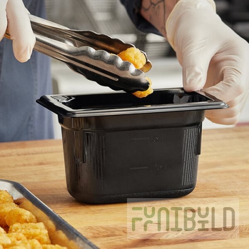 Vollrath 9094420 Super Pan® 1/9 Size Black High Heat Plastic Food Pan - 4