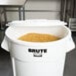 Rubbermaid® BRUTE 55 Gallon / 880 Cup White Round Mobile Ingredient Storage Bin with Lid