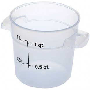 Carlisle 1 Qt. Clear Round Polypropylene Food Storage Container Carlisle 1 Qt. Clear Round Polypropylene Food Storage Container