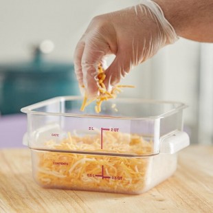 Vigor 2 Qt. Allergen-Free Clear Square Polycarbonate Food Storage Container Vigor 2 Qt. Allergen-Free Clear Square Polycarbonate Food Storage Container