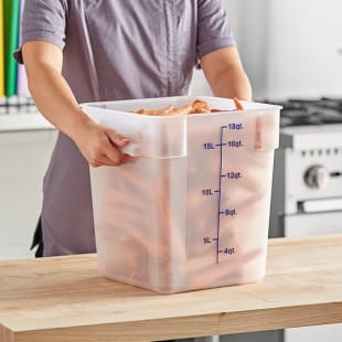 Choice 18 Qt. Translucent Square Polypropylene Food Storage Container Choice 18 Qt. Translucent Square Polypropylene Food Storage Container