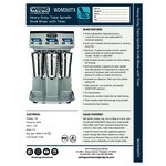 Waring WDM360TX Triple Spindle Three Speed Drink Mixer with Timer - 120V, 1125W