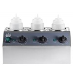 Carnival King Triple 32 oz. Sauce / Topping Bottle Warmer with 6 Squeeze Bottles - 600W, 120V