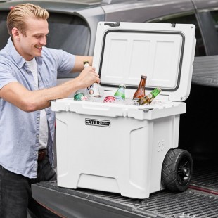 CaterGator CG35WHW White 35 Qt. Mobile Rotomolded Outdoor Cooler / Ice Chest CaterGator CG35WHW White 35 Qt. Mobile Rotomolded Outdoor Cooler / Ice Chest