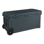 CaterGator CG100CHRW Charcoal 110 Qt. Mobile Rotomolded Outdoor Cooler / Ice Chest