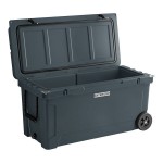 CaterGator CG100CHRW Charcoal 110 Qt. Mobile Rotomolded Outdoor Cooler / Ice Chest