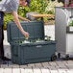 CaterGator CG100CHRW Charcoal 110 Qt. Mobile Rotomolded Outdoor Cooler / Ice Chest