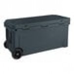 CaterGator CG100CHRW Charcoal 110 Qt. Mobile Rotomolded Outdoor Cooler / Ice Chest