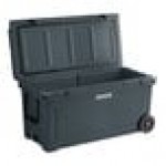 CaterGator CG100CHRW Charcoal 110 Qt. Mobile Rotomolded Outdoor Cooler / Ice Chest