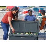 CaterGator CG100CHRW Charcoal 110 Qt. Mobile Rotomolded Outdoor Cooler / Ice Chest